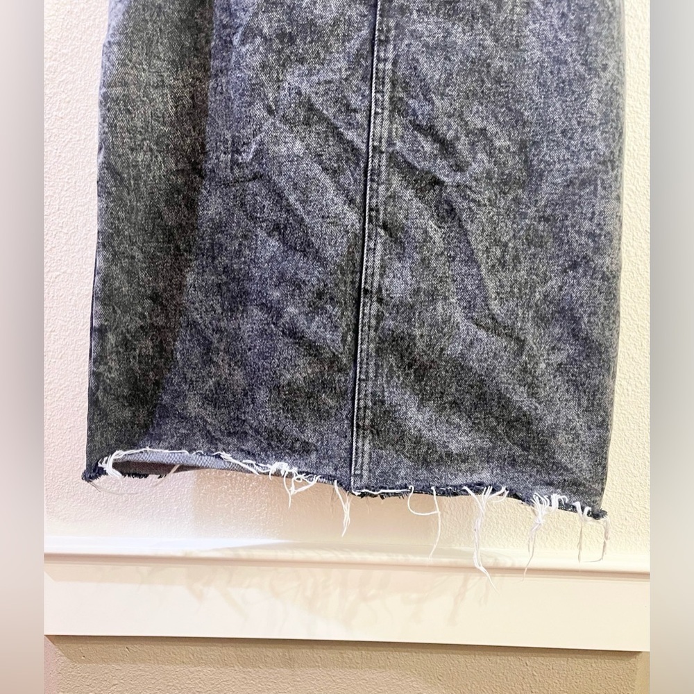 Wild Fable Overalls Jean Skirt Dress Size M Black Acid Washed Denim - Picture 7 of 8